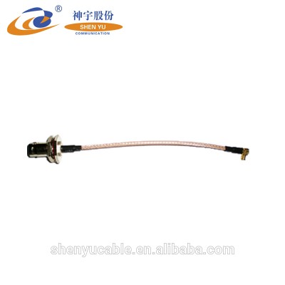 Custom RG316 BNC Bulkhead Female To MCX Right Angle Male Cable Assembly